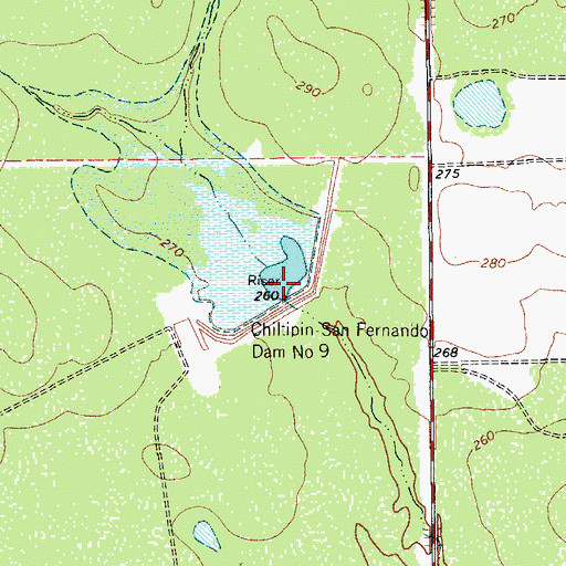 Topographic Map of Soil Conservation Service 9 Dam, TX