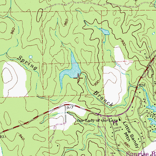 Topographic Map of Barry Dam, TX