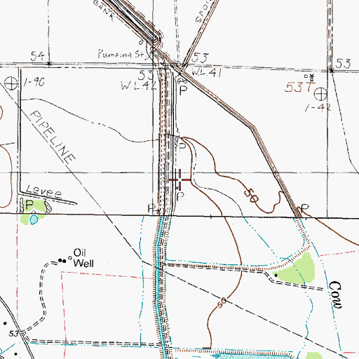 Topographic Map of George W Maxwell Reservoir, TX