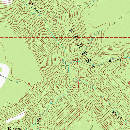 Topographic Map of Allen Draw, CO