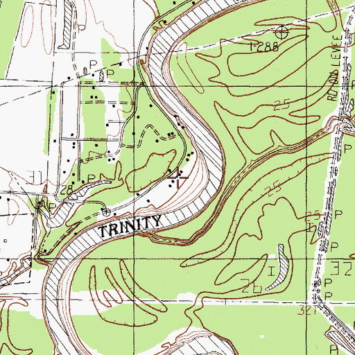 Topographic Map of Josie Lake Levee, TX