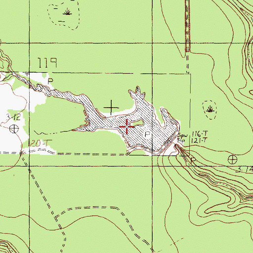Topographic Map of Silver Bit Lake, TX