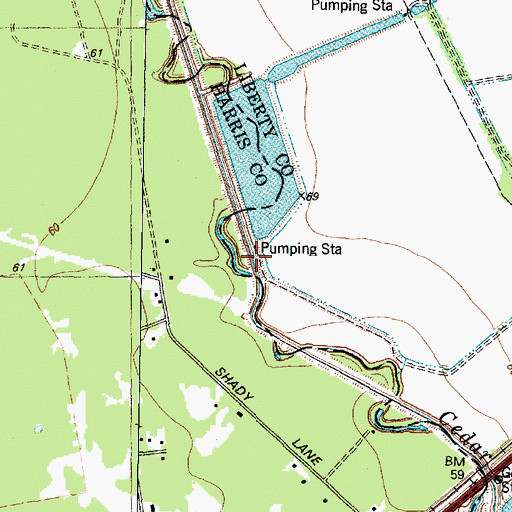 Topographic Map of J M Frost Reservoir Number 2 Levee, TX