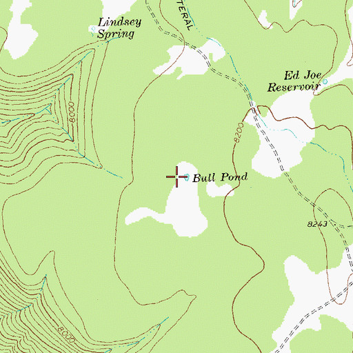 Topographic Map of Bull Pond, CO