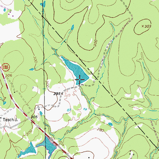 Topographic Map of Stockton Lake Dam, TX