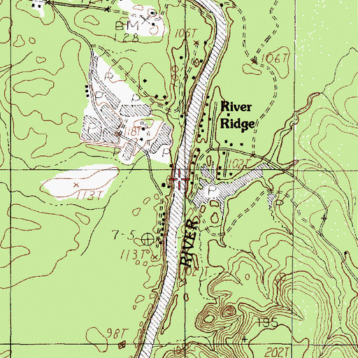 Topographic Map of Hitt Lake Dam, TX