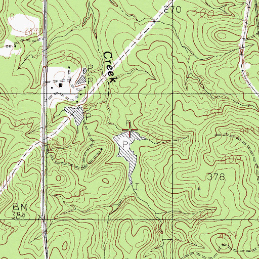 Topographic Map of Seay Lake Dam, TX