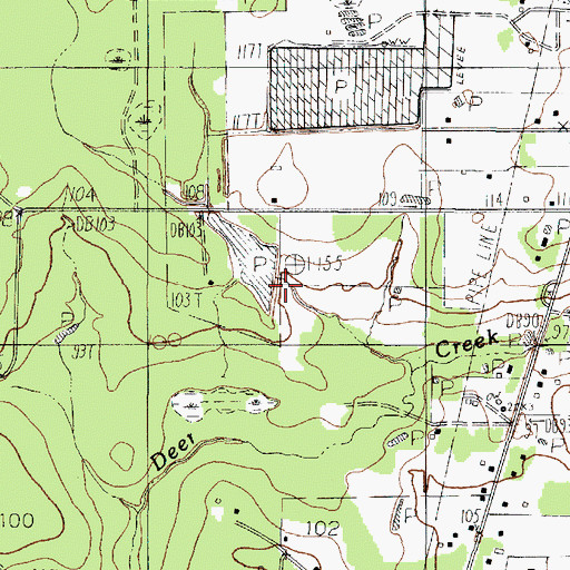 Topographic Map of Garcia Lake Dam, TX