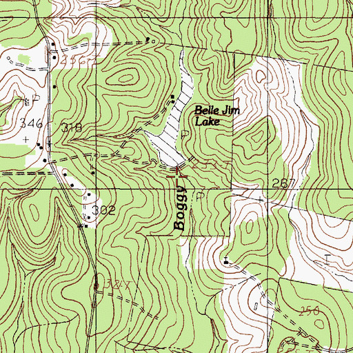 Topographic Map of Pattons Pond Dam, TX