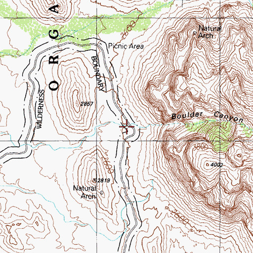 Topographic Map of Boulder Canyon, AZ