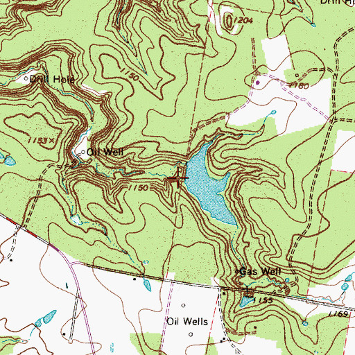 Topographic Map of Manning Vick Dam 1, TX