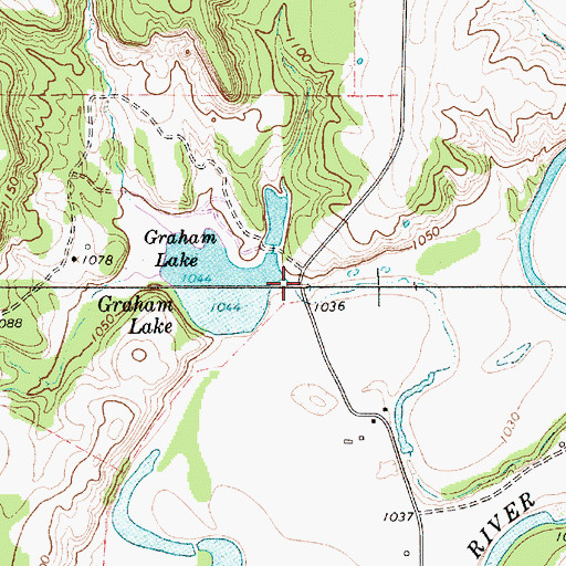 Topographic Map of Graham Lake Dam, TX