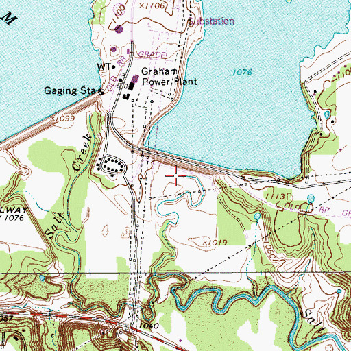 Topographic Map of Lake Eddleman Dam, TX