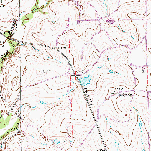 Topographic Map of Faulkner Dam, TX