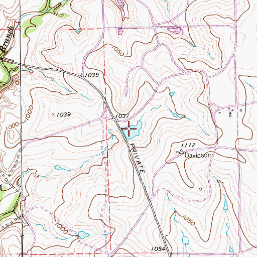 Topographic Map of Faulkner Pond, TX