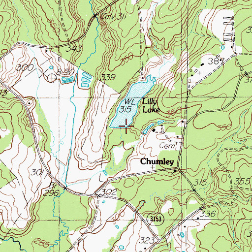 Topographic Map of Lilly Lake Dam, TX