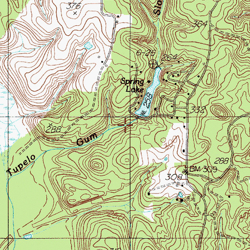 Topographic Map of Spring Lake Dam, TX