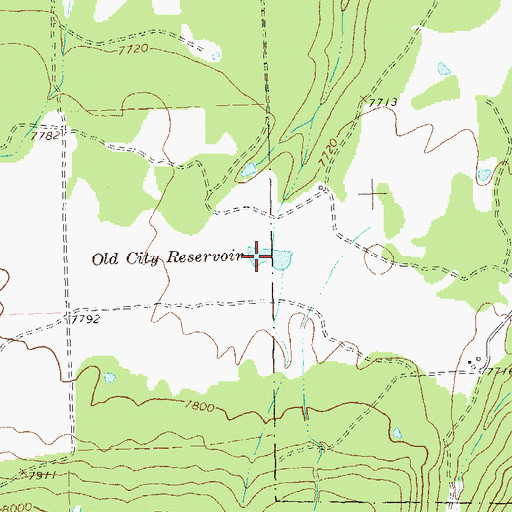 Topographic Map of Old City Reservoir, CO