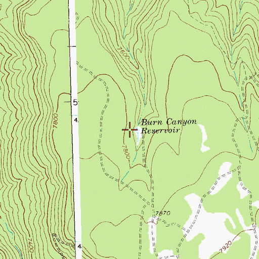 Topographic Map of Burn Canyon Reservoir, CO