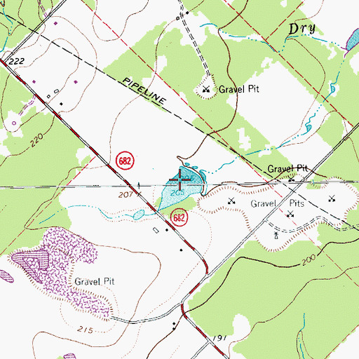 Topographic Map of Carroll Lake, TX