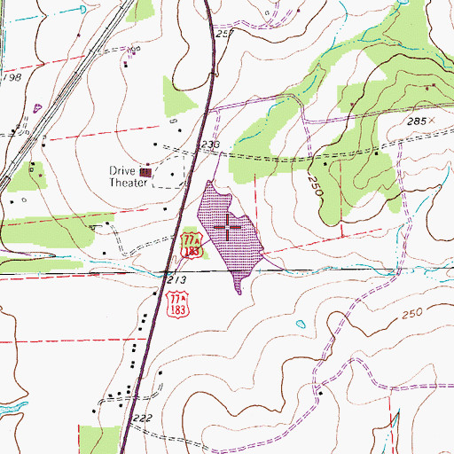 Topographic Map of Soil Conservation Service Site 2 Reservoir, TX