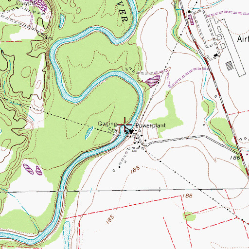 Topographic Map of Cuero Dam, TX