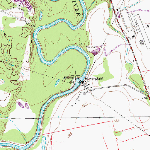 Topographic Map of Cuero Lake, TX