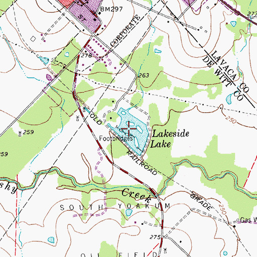 Topographic Map of Lakeside Lake, TX