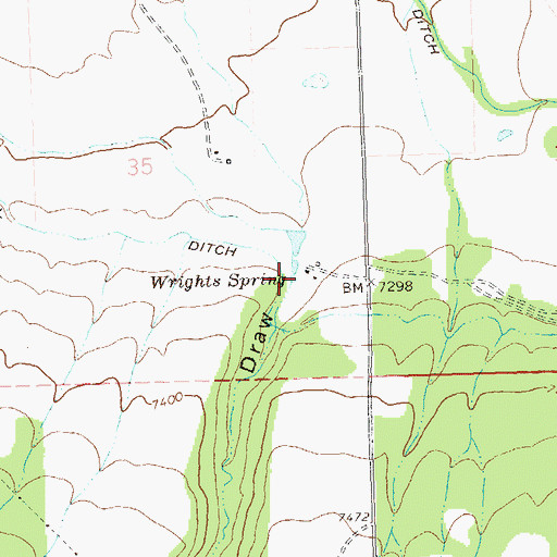 Topographic Map of Wrights Spring, CO