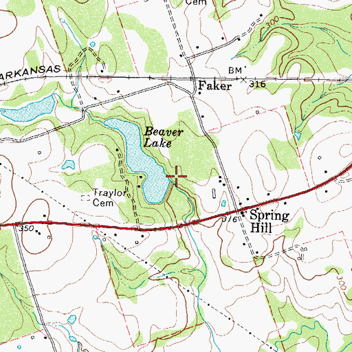 Topographic Map of Beaver Club Dam, TX