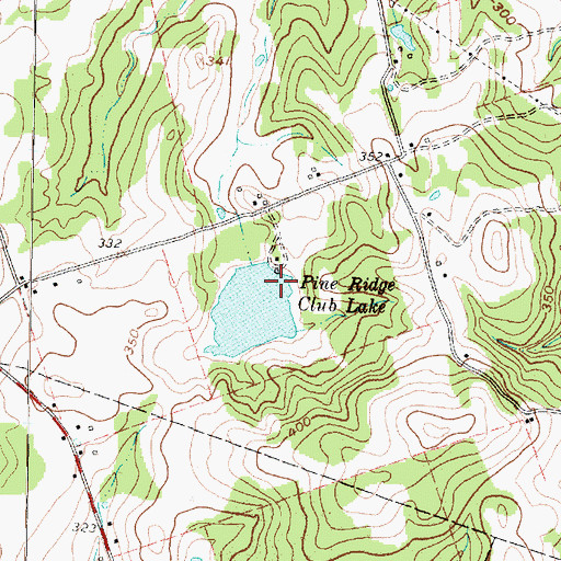 Topographic Map of Pine Ridge Club Dam, TX