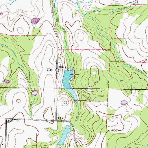 Topographic Map of Jerry Pratt Dam, TX