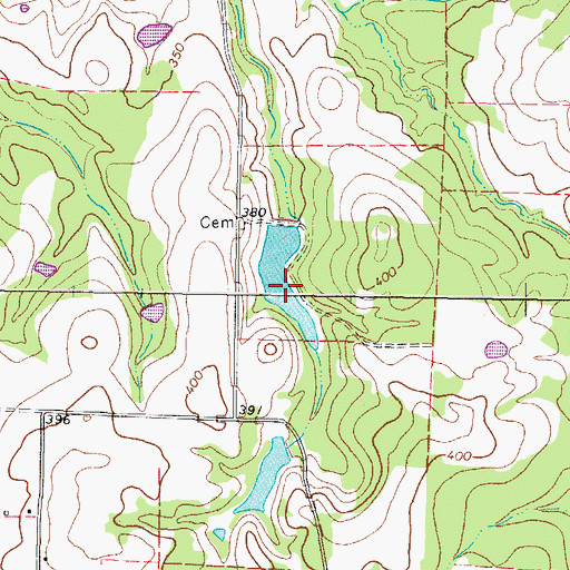 Topographic Map of Jerry Pratt Lake, TX