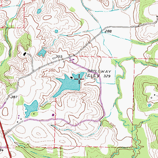 Topographic Map of R E Moore Lake Dam, TX