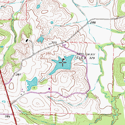 Topographic Map of R E Moore Lake, TX