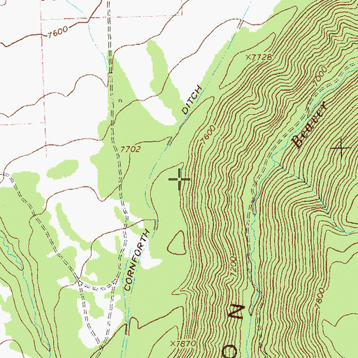 Topographic Map of Cornforth Ditch, CO