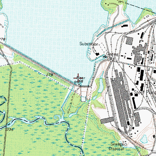 Topographic Map of Ellison Creek Dam, TX