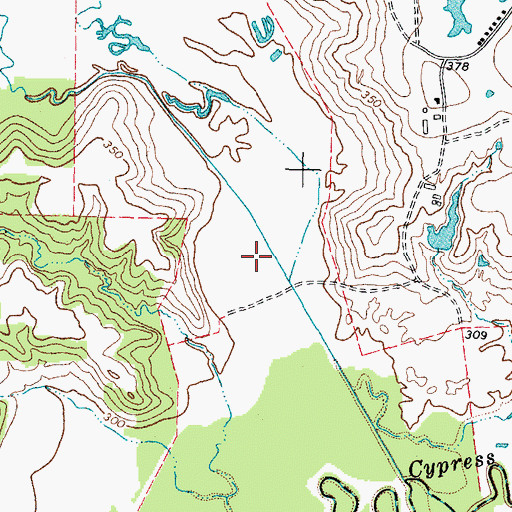 Topographic Map of Monticello Dam, TX