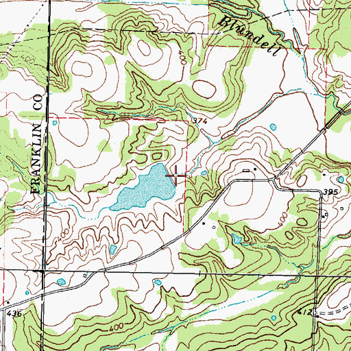 Topographic Map of Davis Newsom Dam, TX