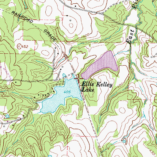 Topographic Map of Ellis Kelley Dam, TX