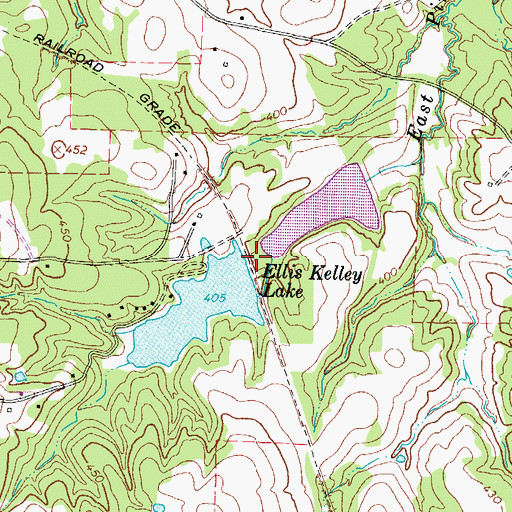 Topographic Map of Ellis Kelly Lake, TX