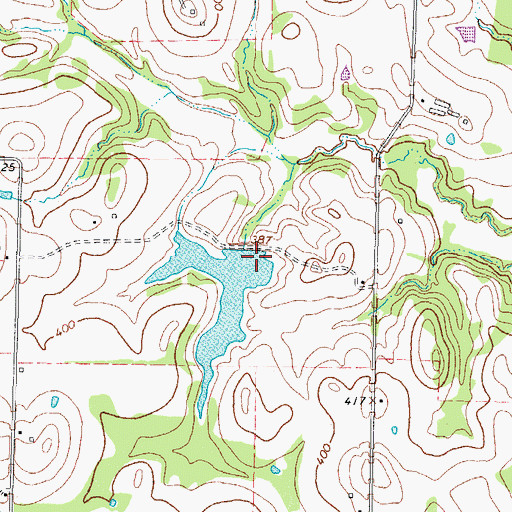 Topographic Map of Kenneth Travis Lake Dam, TX