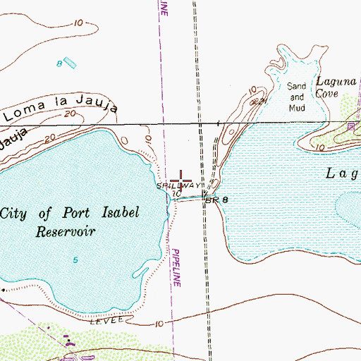 Topographic Map of Cameron County Fwsd Dam 1, TX