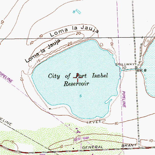 Topographic Map of Cameron Company Fwsd Reservoir 1, TX
