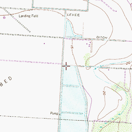 Topographic Map of Dana-Tule Levee 1 Dam, TX