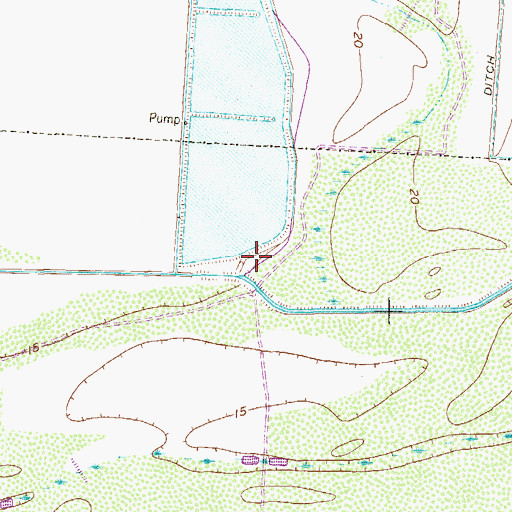 Topographic Map of Dana-Tule Levee 2 Dam, TX