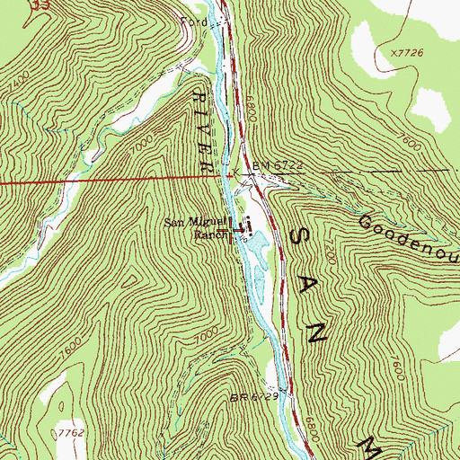 Topographic Map of San Miguel Ranch, CO