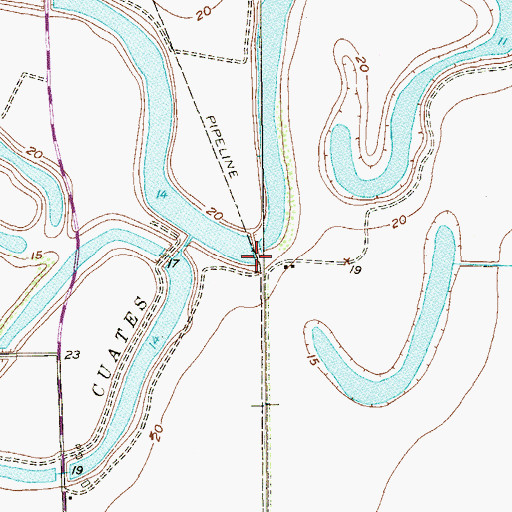 Topographic Map of Cain Dam 2, TX