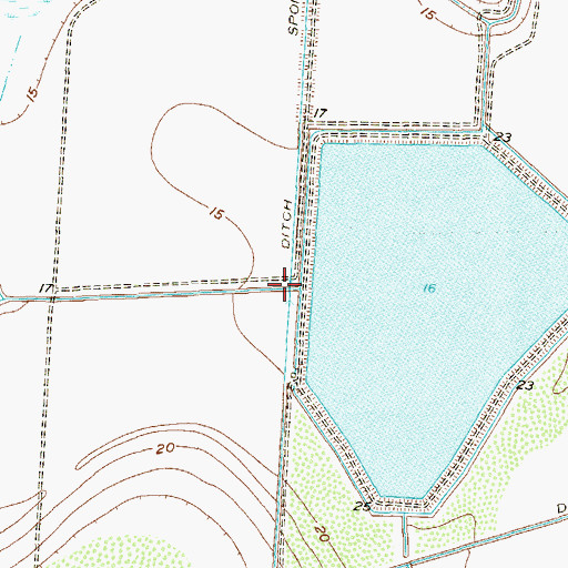 Topographic Map of Mercer Dry Reservoir Levee, TX