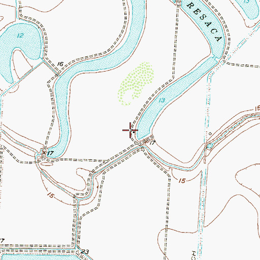 Topographic Map of Mercer Reservoir 2 Dam, TX